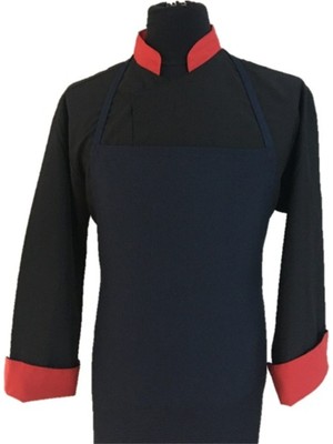 Mediterian Lacivert Askılı Mutfak ve Restoran Önlüğü, Şık ve Rahat Kullanım, Polyester Materyal