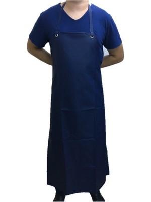 Mediterian Lacivert Muşamba Önlük, Büyük Boy, Kuşgözlü, Dayanıklı, Şık Tasarım, 120x90 cm