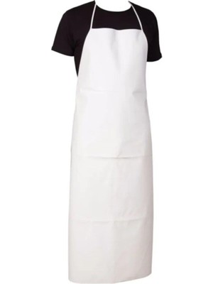 Mediterian Beyaz PVC bulaşık önlüğü, dayanıklı ve şık mutfak aksesuarı, 120x90 cm