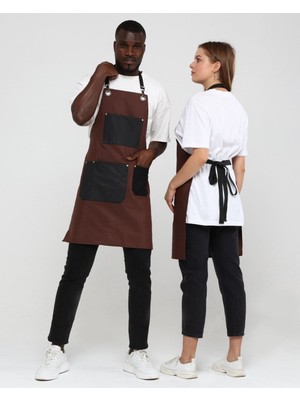 Mediterian Kahverengi Çok Amaçlı Önlük, Dayıklı ve Şık, 80x65, Pamuk Polyester