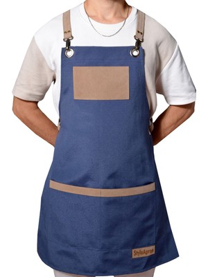 Mediterian Şık ve kullanışlı mavi krem önlük, pamuk polyester, günlük rahatlık için ideal
