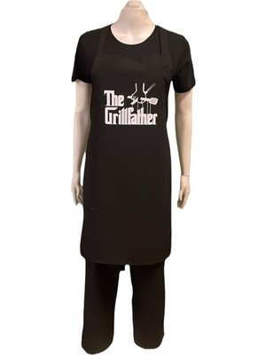 Mediterian Şık siyah mutfak önlüğü, dayanıklı ve kullanışlı, 55x75 cm, pamuk polyester materyal