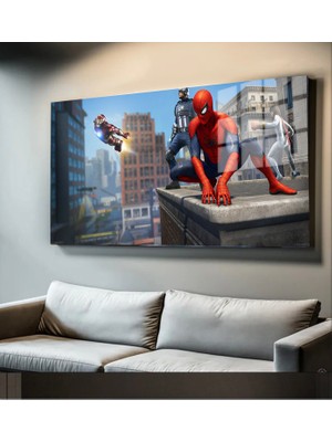 Marsilyan Süper Kahramanlar Yapay Zeka Destekli, 3D Dekoratif Baskı Yatay Cam Tablo 366