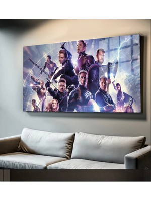 Marsilyan Süper Kahramanlar Yapay Zeka Destekli, 3D Dekoratif Baskı Yatay Cam Tablo 60