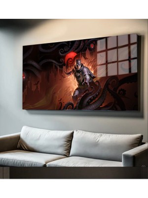 Marsilyan Süper Kahramanlar Yapay Zeka Destekli, 3D Dekoratif Baskı Yatay Cam Tablo 106