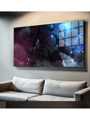 Marsilyan Süper Kahramanlar Yapay Zeka Destekli, 3D Dekoratif Baskı Yatay Cam Tablo 227