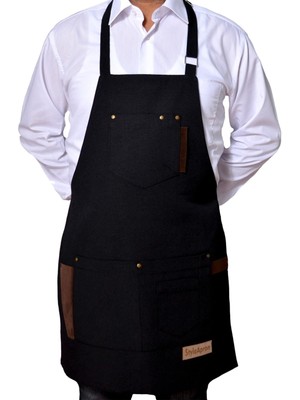 Mediterian Şık Siyah Çok Amaçlı Çoklu Kullanım Önlüğü, Dayanıklı Polyester, Tarzınıza Uygun