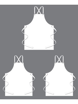 Mediterian 3'lü Beyaz Mutfak Önlüğü Seti, Şık ve Kullanışlı, 75x85 cm, Yün Malzeme