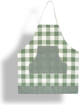 Mediterian Yeşil Dekoratif Keten Mutfak Önlüğü, Şık ve Kullanışlı Çeyizlik Hediye