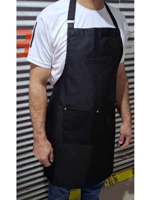 Mediterian Siyah Şef Önlüğü 70x80, Leke Tutmayan, Sıvı Geçirmeyen, Pamuk Kumaş