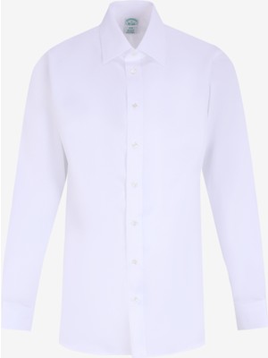 Brooks Brothers Slim Fit Klasik Yaka Beyaz Erkek Gömlek BBFW24MSH004