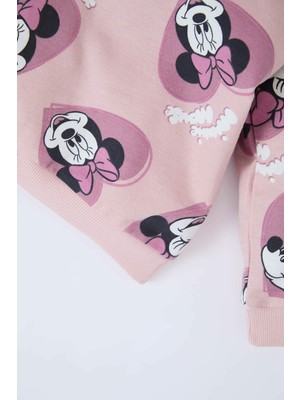 DeFacto Kız Bebek Disney Mickey & Minnie 2'li Takım Bisiklet Yaka Sweatshirt Beli Lastikli Eşofman Altı D5169A524WN