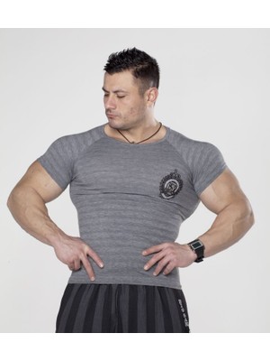 Gri Slim Fit Tişört Big Sam 2668