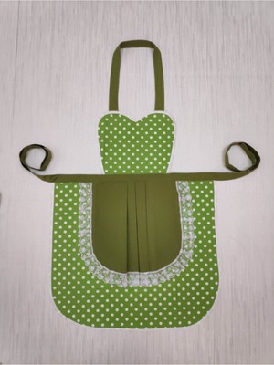 Mediterian Yeşil, su geçirmez, güpürlü, modern pamuk mutfak önlüğü M1903