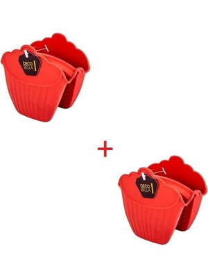 Mediterian Kırmızı silikon fırın eldiveni, ısı yalıtımlı ve kaymaz, 2'li set, TR menşei