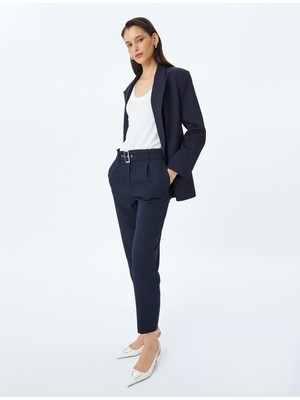 Koton Cepli Kemerli Yüksek Bel Cigarette Kumaş Pantolon