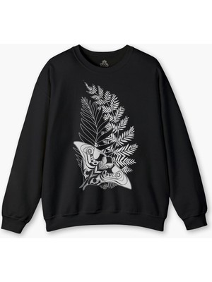 Bisiklet Yaka Sweatshirt Firefly Oyun Game Last Of Us Kelebek Siyah Baskılı Sweat