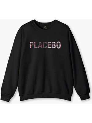 Glitch Placebo Music Molko Rock Müzik Baskılı Sweat Siyah Sweatshirt