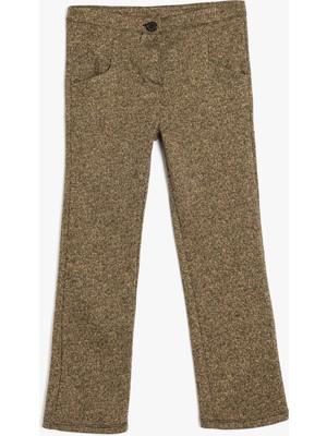 Koton Pantolon Slim Fit Beli Lastikli Cepli Viskon Karışımlı