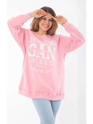 Kadın Büyük Beden Füme Içi Şardonlu Üç Iplik Kapşonlu Sweatshirt 65N37292