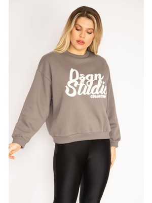 Kadın Gri 3 Iplik Içi Şardonlu Sweatshirt 65N35210