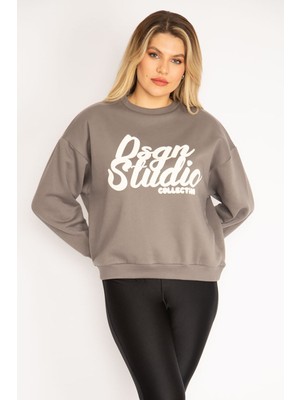 Kadın Gri 3 Iplik Içi Şardonlu Sweatshirt 65N35210