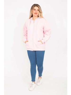 Kadın Pembe 3 Iplik Içi Şardonlu Sweatshirt 65N35310