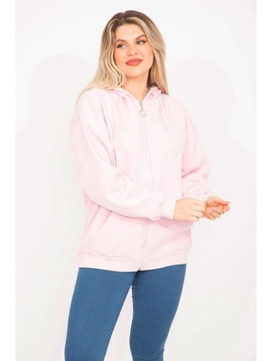 Kadın Pembe 3 Iplik Içi Şardonlu Sweatshirt 65N35310