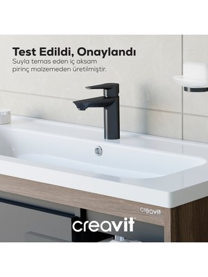 Creavit Sharp Lavabo Armatürü Mat Siyah