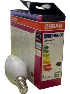 Osram 4.9W E14 LED Ampul Beyaz Işık 3'lü Paket