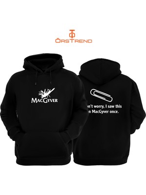 Ors Trend Macgyver Baskılı Unisex Kapşonlu Sweatshirt