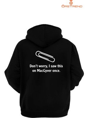 Ors Trend Macgyver Baskılı Unisex Kapşonlu Sweatshirt