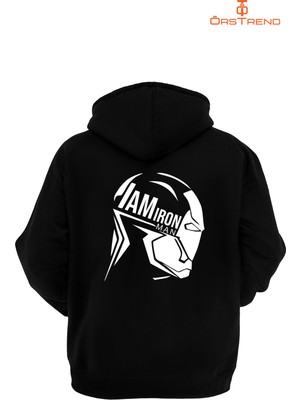 Ors Trend Ironman Baskılı Unisex Kapşonlu Sweatshirt