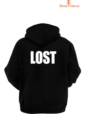 Ors Trend Lost Baskılı Unisex Kapşonlu Sweatshirt