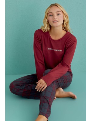 REMSA Kadın Pijama Takımı Milan Kumaş 50902-038 Bordo