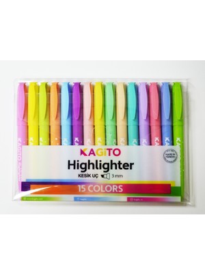 Kagito Highlighter Kalem Seti (15'li)