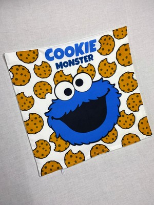 Yaya Dizayn Kurabiye Canavarı (Cookie Monster) Desenli Dijital Baskılı Dekoratif Kırlent Kılıfı ve Yastık