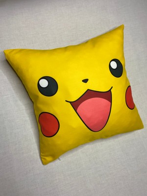 Yaya Dizayn Pokemon Pikachu Desenli Dijital Baskılı Dekoratif Kırlent Kılıfı ve Yastık