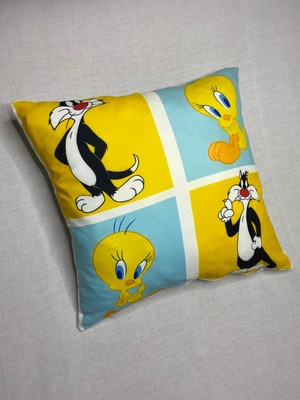 Yaya Design Co Tweety Ve Sylvester Desenli Kırlent Kılıfı ve Yastık