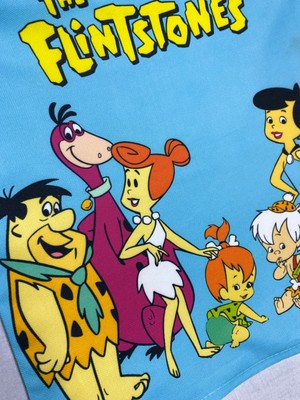 Yaya Design Co Nostaljik Çizgi Film The Flintstones (Çakmaktaşlar) Desenli Dekoratif Dijital Baskılı Kırlent Kılıfı ve Yastık