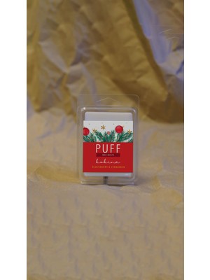 Puff Kokina - Böğürtlen & Tarçın Kokulu Buhurdanlık Mumu - Yılbaşı Premium Seri