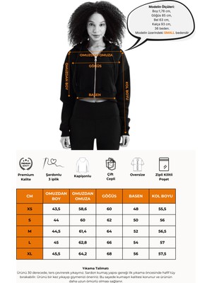 Justever Crop Kapüşonlu Fermuarlı Kanguru Cepli Şardonlu Hoodie Ekru Kadın Sweatshirt - Lumen