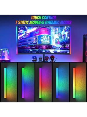 Varsthree Dokunmatik Rgb Monitör Altı Işık Çubuğu, Akıllı App Bluetooth Uzaktan Kumanda