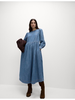 Marks & Spencer Denim Midi Elbise