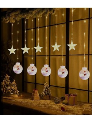 Uzy LED Işık Noel Temalı 5yıldız 5top Şeklinde