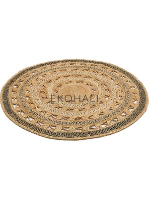 Eko Halı Solo Koleksiyonu Jüt ile Üretilen El Dokuma Sisal Kilim CA-106 Natural Grey Degrade Xw