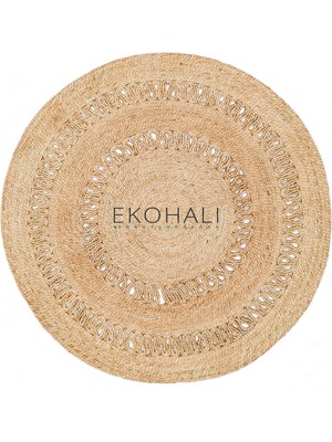 Eko Halı Solo Koleksiyonu Jüt ile Üretilen El Dokuma Sisal Kilim CA-112 Natural Xw