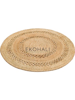 Eko Halı Solo Koleksiyonu Jüt ile Üretilen El Dokuma Sisal Kilim CA-112 Natural Xw