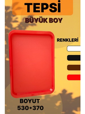 Hürsan Group Büyük Boy Plastik Fastfood Yemekhane Servis Tepsisi(53×37)Cm