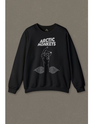 Siyah Sweatshirt Rock Arctic Monkeys Alex Turner Music Baskılı Unisex Sweat
